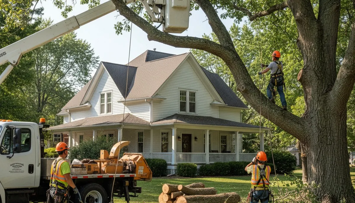 Tree service crew in Atlanta, GA providing safe tree removal and trimming services