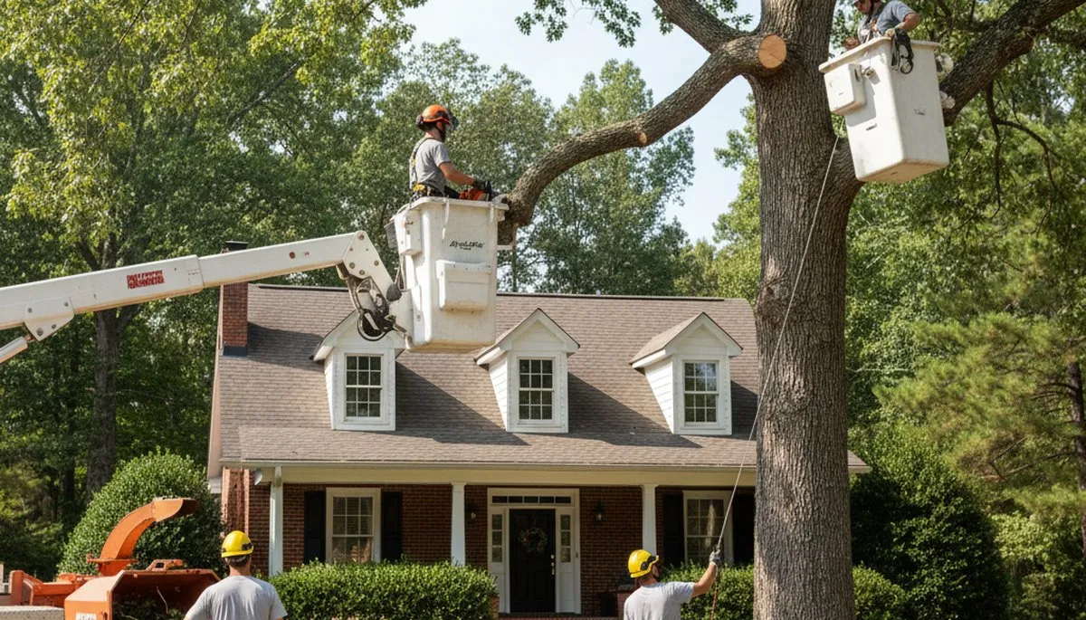 Tree service crew in Atlanta, GA providing professional tree removal and trimming outdoors