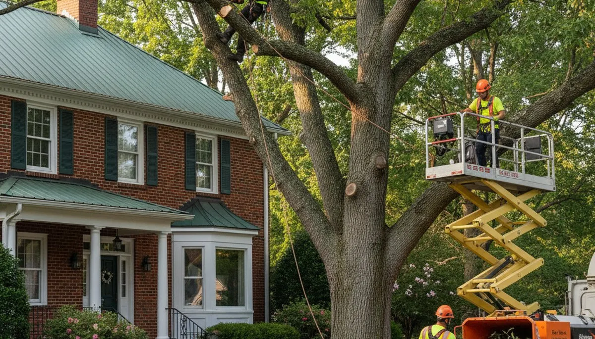 Atlanta, GA tree service crew removing a tree for residential property safety