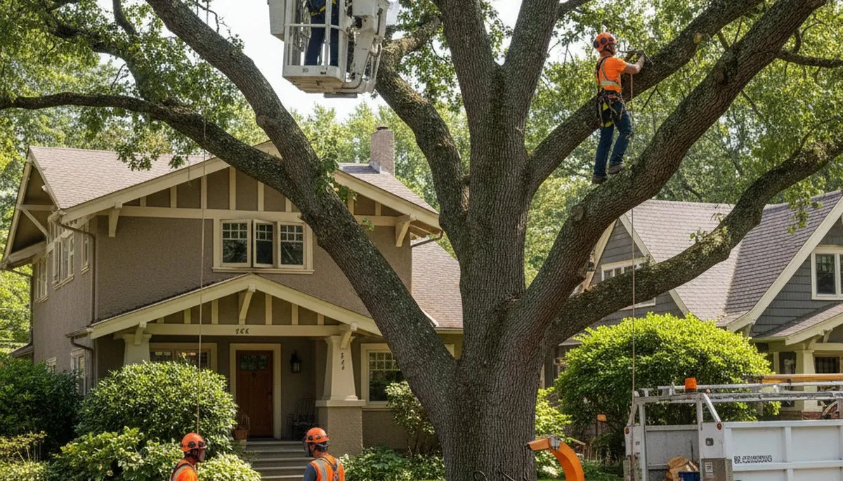 Atlanta, GA tree service crew handling professional tree removal and cleanup for local homeowners